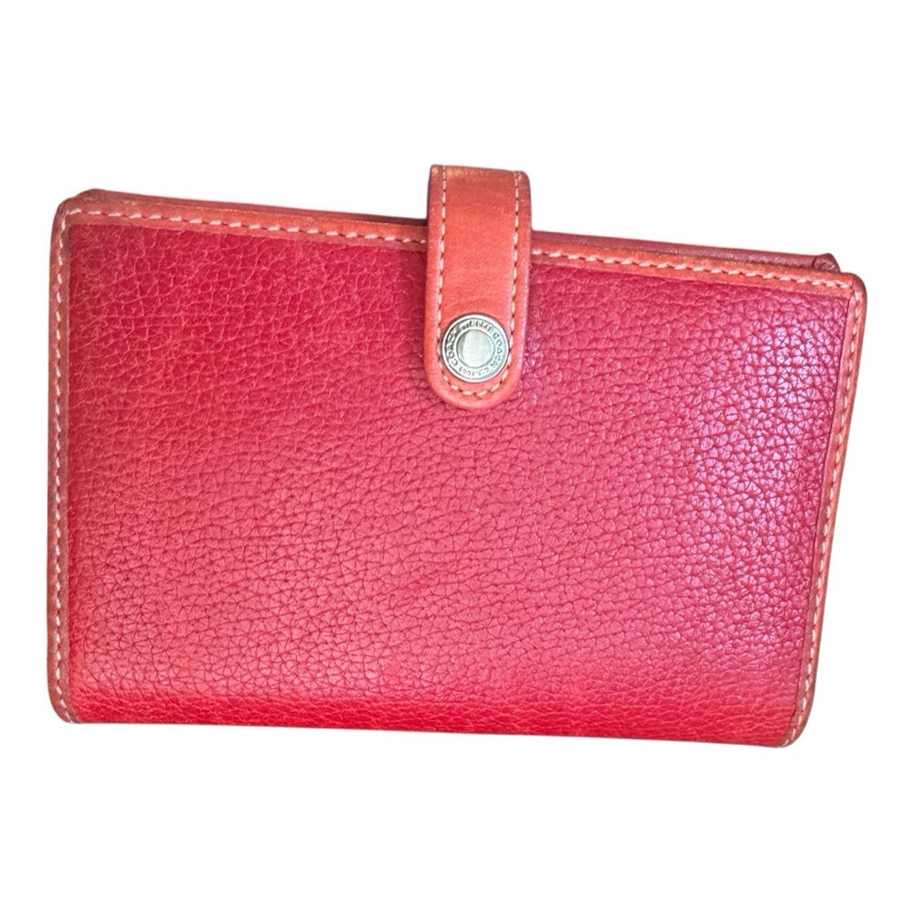Coach Red Leather Wallet with Snap Closure